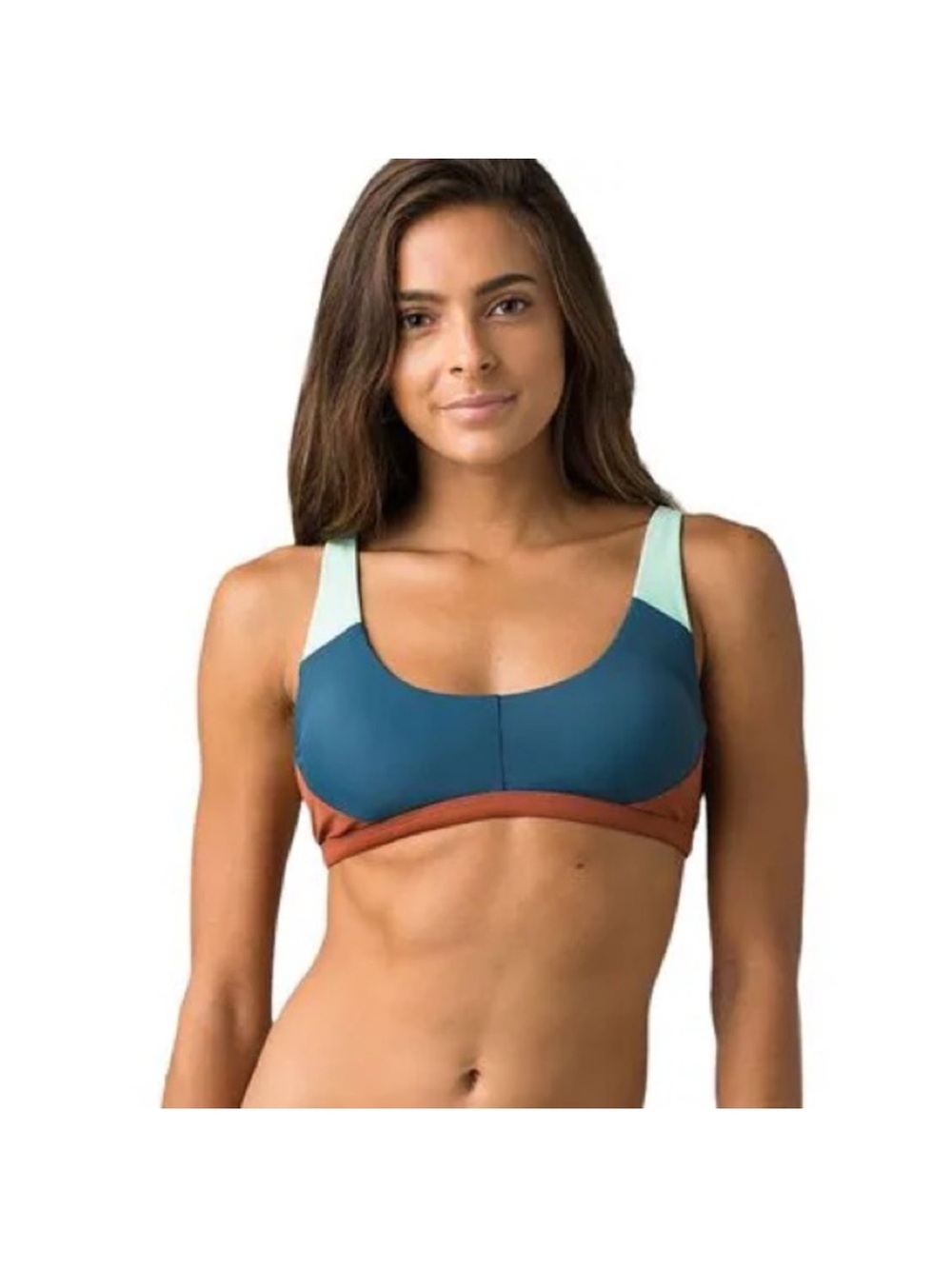 prAna Amaranta Colorblock Bikini Top Size S Small Blue Terracotta Mint top only